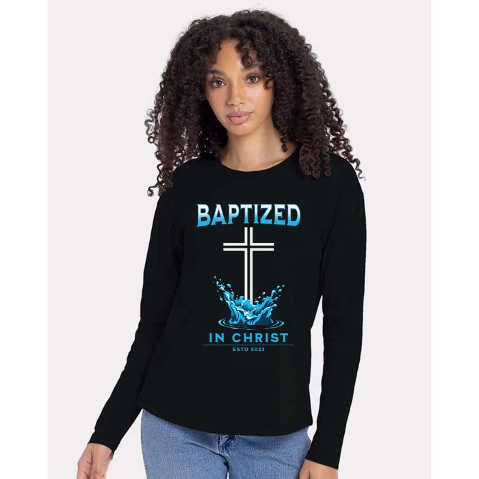 funny quotes Baptism BAPTIZED IN CHRIST Keepsake Womens Cotton Relaxed Long Sleeve T-Shirt