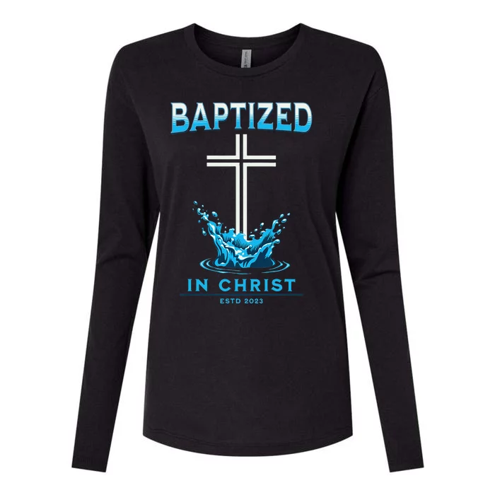 funny quotes Baptism BAPTIZED IN CHRIST Keepsake Womens Cotton Relaxed Long Sleeve T-Shirt