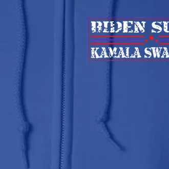 Funny Quote Biden And Kamala Biden Sucks Kamala Swallows Full Zip Hoodie