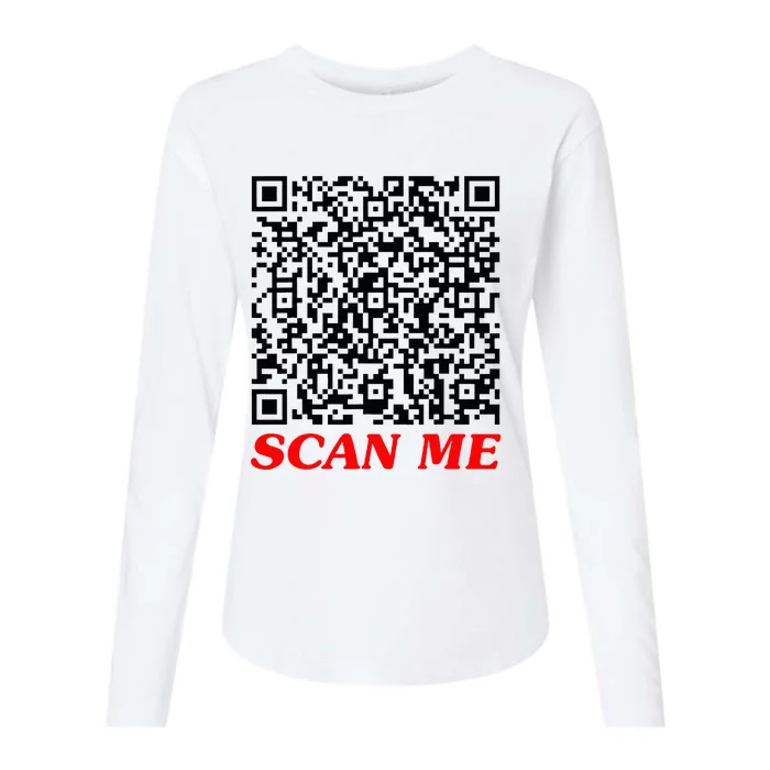 Fuckyou Qr Code Anti Social Sarcastic Womens Cotton Relaxed Long Sleeve T-Shirt