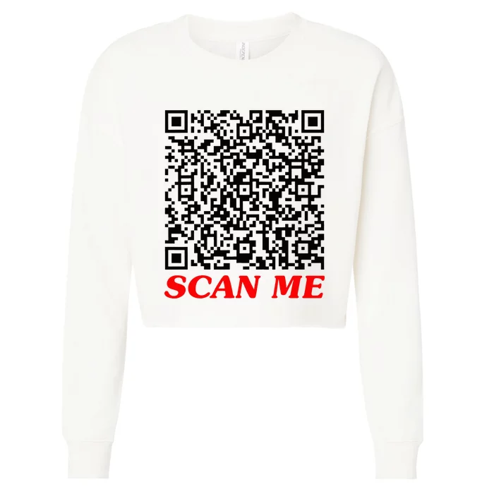 Fuckyou Qr Code Anti Social Sarcastic Cropped Pullover Crew