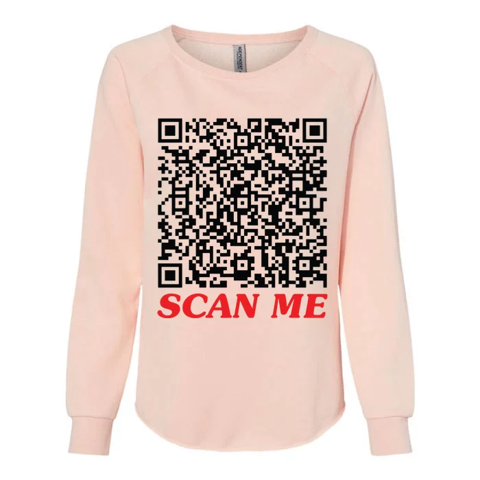 Fuckyou Qr Code Anti Social Sarcastic Funny Womens California Wash Sweatshirt