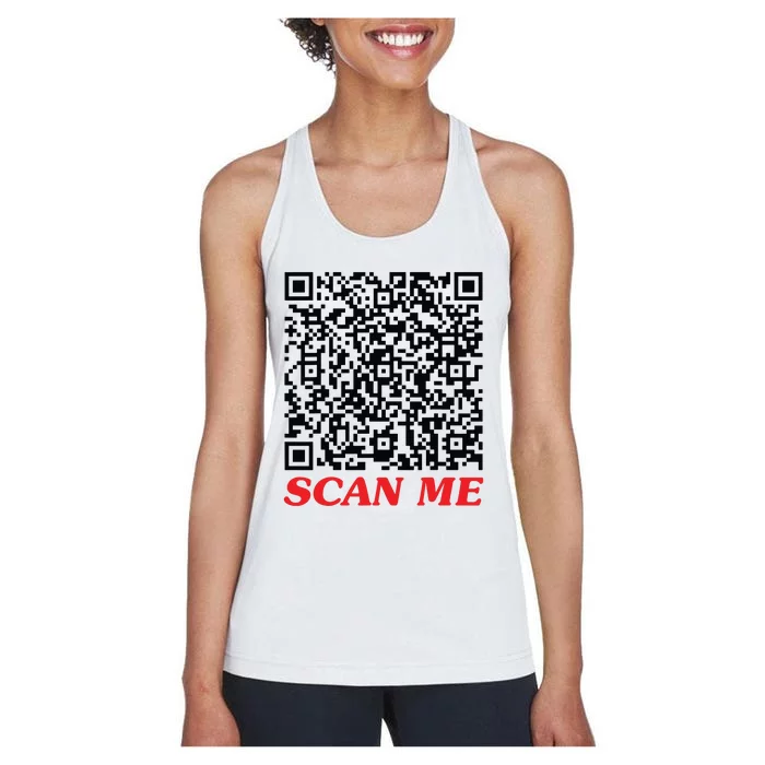 Fuckyou Qr Code Anti Social Sarcastic Funny Women's Racerback Tank