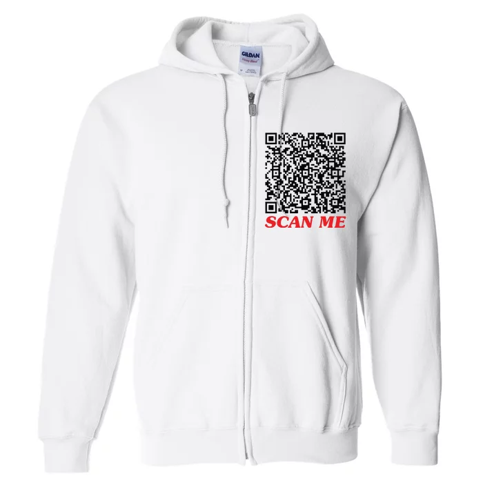 Fuckyou Qr Code Anti Social Sarcastic Funny Full Zip Hoodie