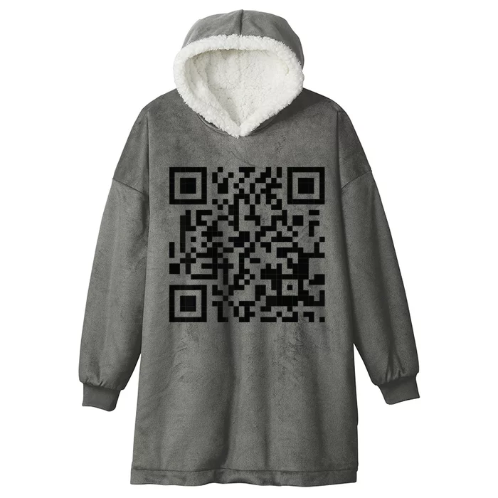 Fuckoff Qr Code Hooded Wearable Blanket