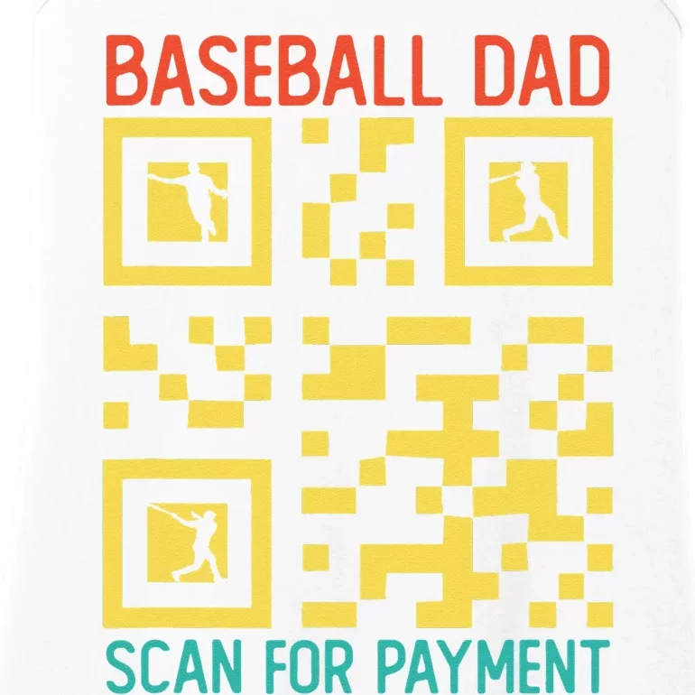 Funny Qr code Baseball Dad Scan For Payment Father's Day Ladies Essential Tank