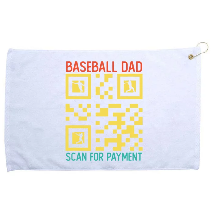 Funny Qr code Baseball Dad Scan For Payment Father's Day Grommeted Golf Towel