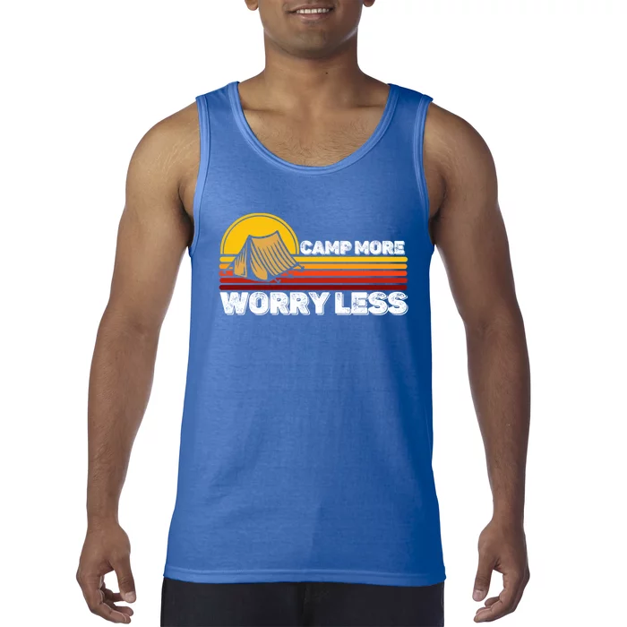 Funny Quote Camping Lover Campers Camp More Worry Less Funny Gift Tank Top