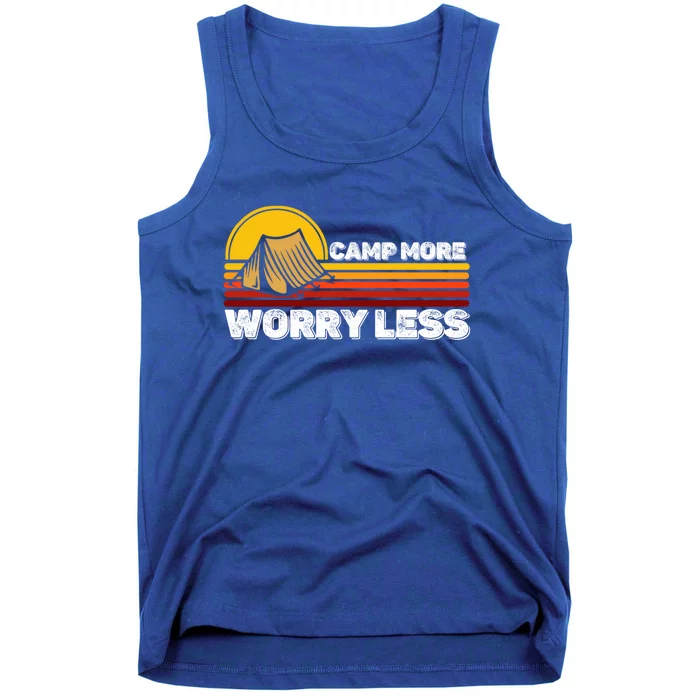 Funny Quote Camping Lover Campers Camp More Worry Less Funny Gift Tank Top