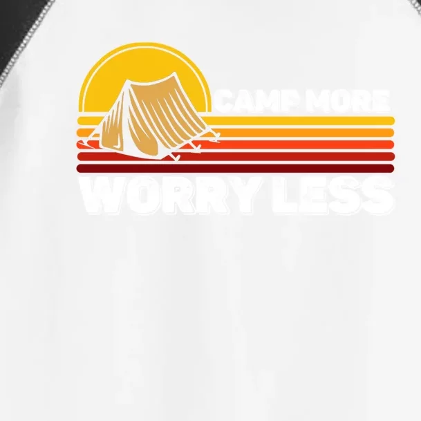 Funny Quote Camping Lover Campers Camp More Worry Less Funny Gift Toddler Fine Jersey T-Shirt