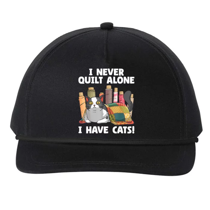 Funny Quilting Cat Quilt Sewing Quilter Snapback Five-Panel Rope Hat