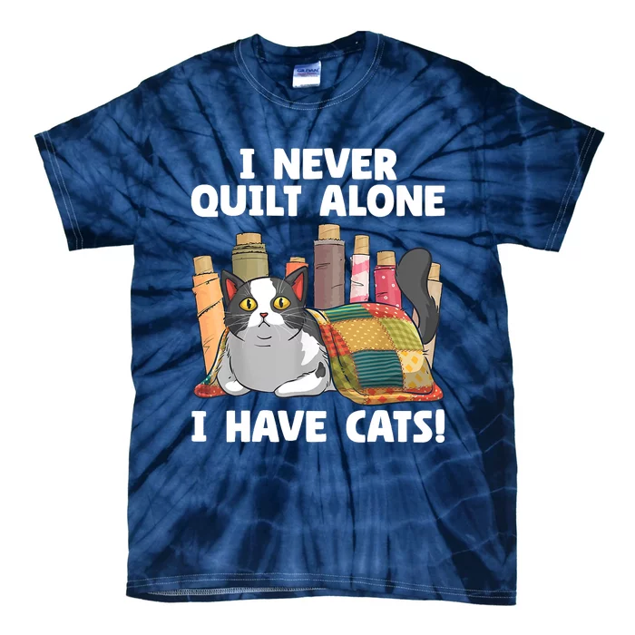 Funny Quilting Cat Quilt Sewing Quilter Tie-Dye T-Shirt