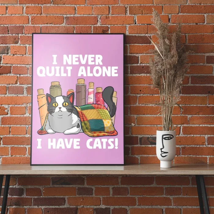 Funny Quilting Cat Quilt Sewing Quilter Poster