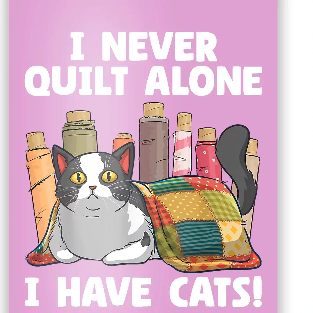 Funny Quilting Cat Quilt Sewing Quilter Poster