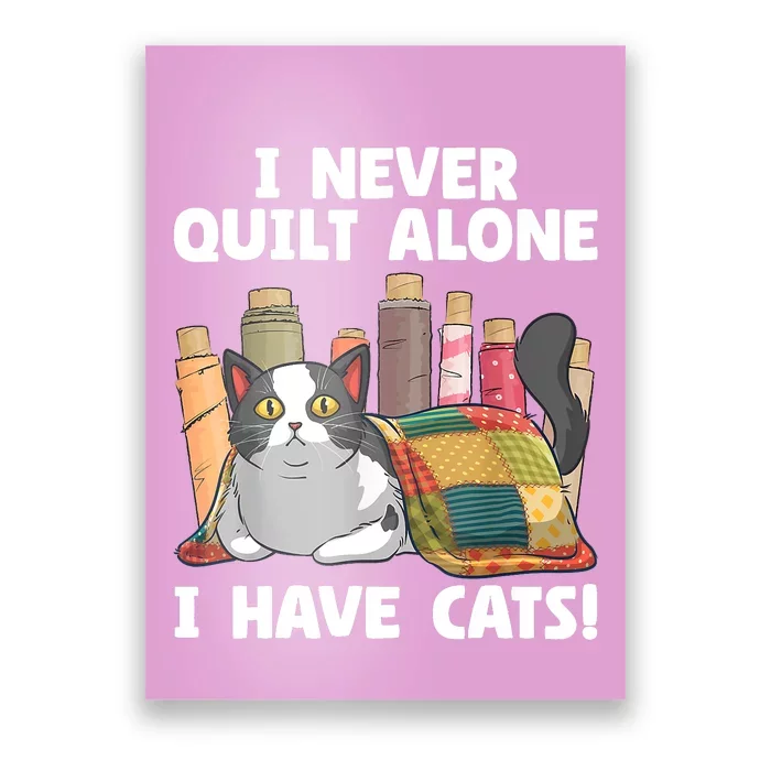 Funny Quilting Cat Quilt Sewing Quilter Poster