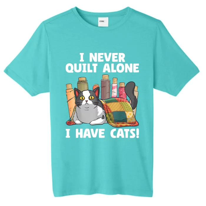 Funny Quilting Cat Quilt Sewing Quilter ChromaSoft Performance T-Shirt