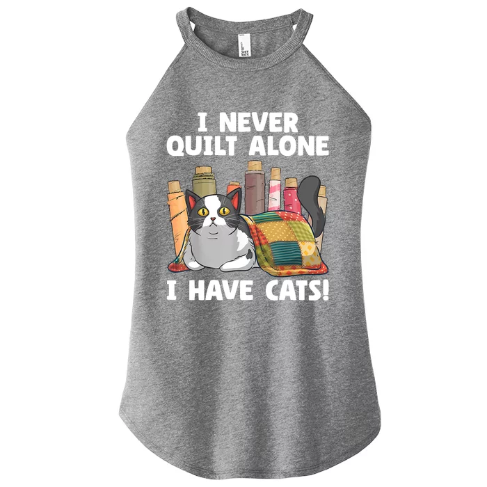 Funny Quilting Cat Quilt Sewing Quilter Women’s Perfect Tri Rocker Tank