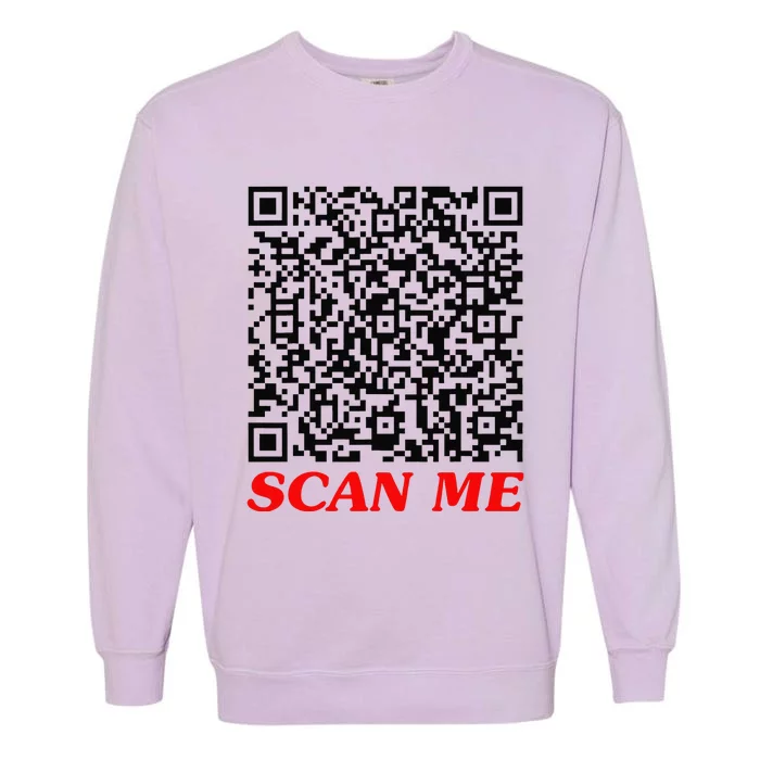 Fuckyou Qr Code Anti Social Sarcastic Funny Garment-Dyed Sweatshirt