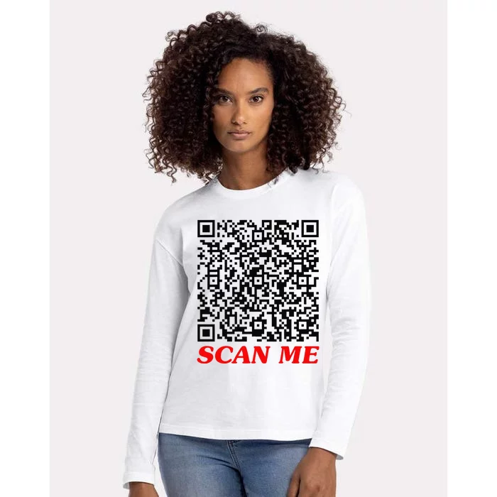 Fuckyou Qr Code Anti Social Sarcastic Funny Womens Cotton Relaxed Long Sleeve T-Shirt