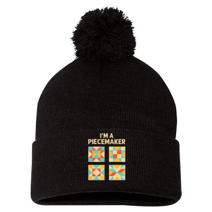 Funny Quilting Designs For Wo Quilt Lover Knitting Pom Pom 12in Knit Beanie