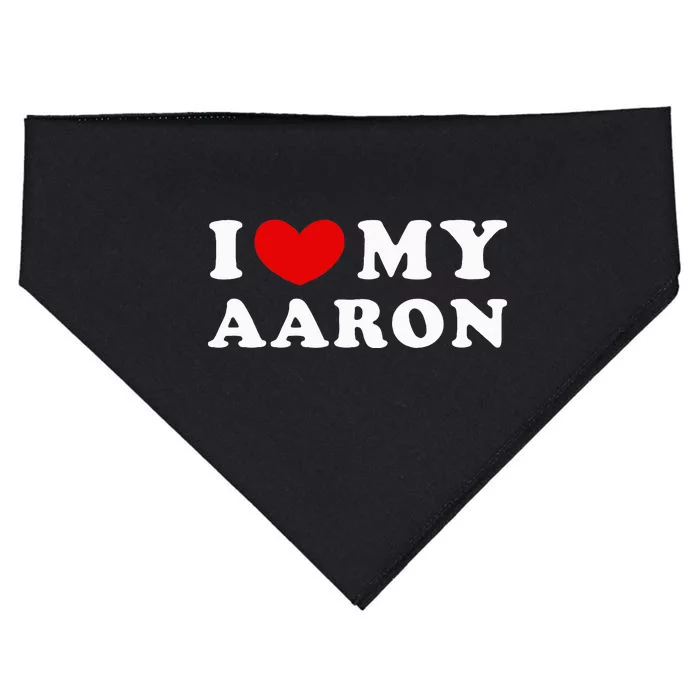 funny quotes I Love My Aaron I Heart My Aaron USA-Made Doggie Bandana