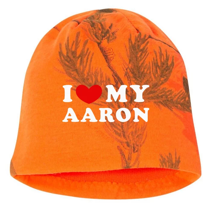 funny quotes I Love My Aaron I Heart My Aaron Kati - Camo Knit Beanie