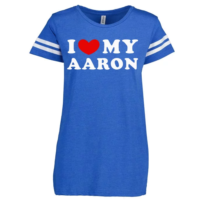 funny quotes I Love My Aaron I Heart My Aaron Enza Ladies Jersey Football T-Shirt