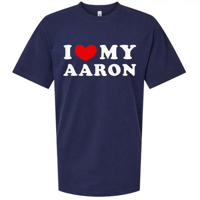 funny quotes I Love My Aaron I Heart My Aaron Sueded Cloud Jersey T-Shirt