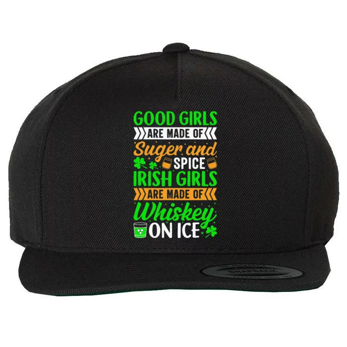 Funny Quote Irish Girls are Whiskey on Ice St. Patricks Day Wool Snapback Cap