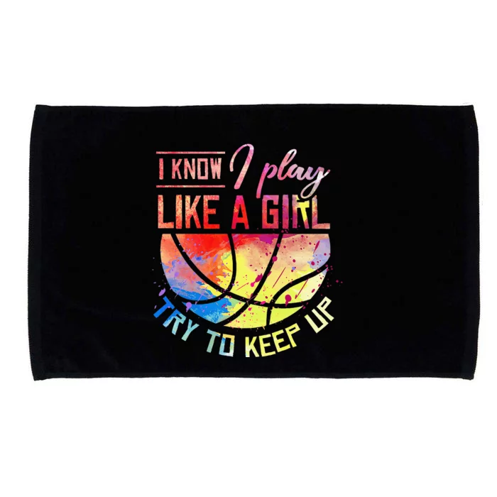 funny quote I Know I Play Like A  Basketball Microfiber Hand Towel