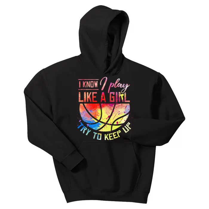 funny quote I Know I Play Like A  Basketball Kids Hoodie