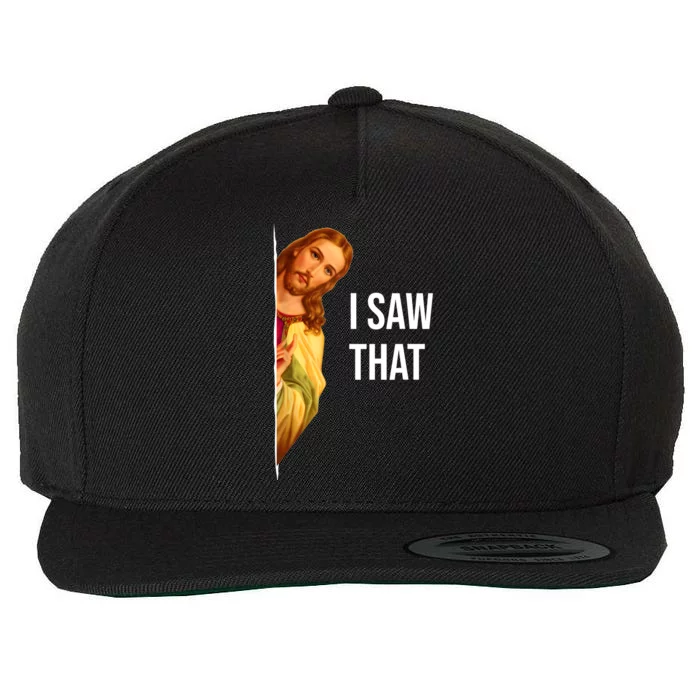 Funny Quote Jesus Meme I Saw That Christian Wool Snapback Cap