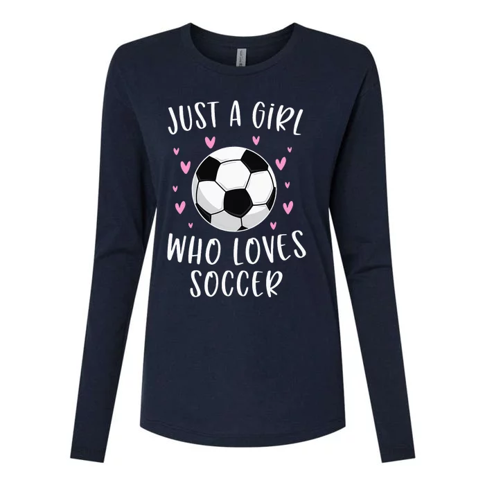 funny quote Just Who Loves Soccer player Womens Cotton Relaxed Long Sleeve T-Shirt