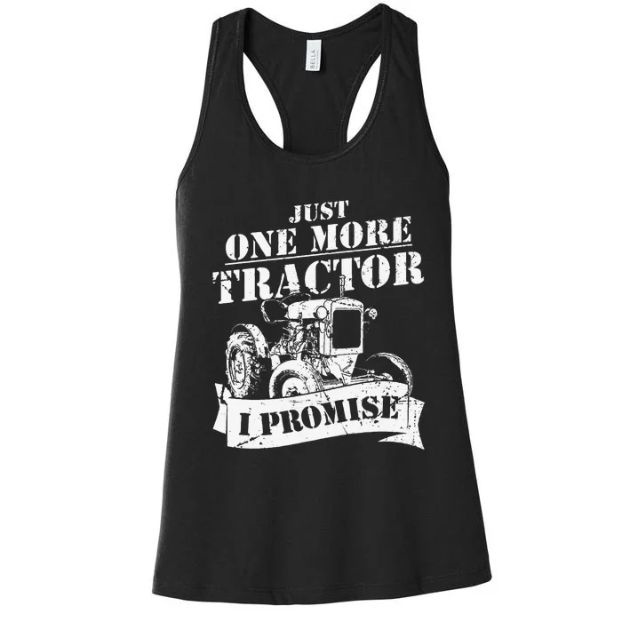 Funny quote Just one more tractor farmer Women's Racerback Tank