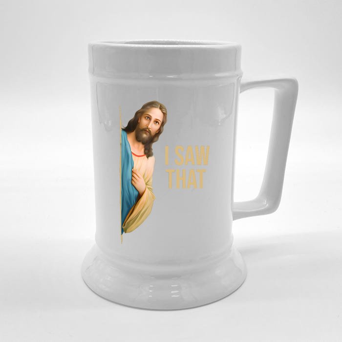 Funny Quote Jesus Meme I Saw That Christian Front & Back Beer Stein