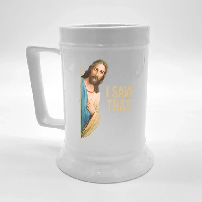 Funny Quote Jesus Meme I Saw That Christian Front & Back Beer Stein