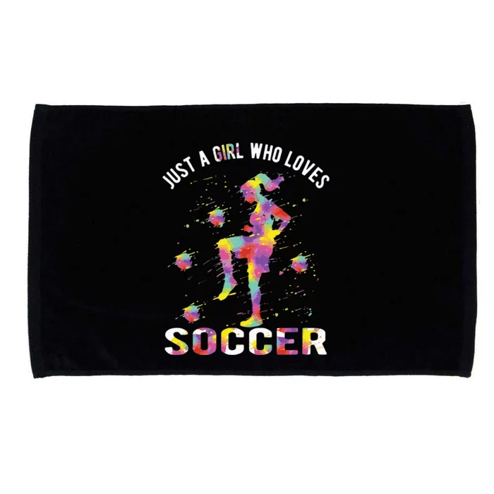 funny quote Just a who loves Soccer player Microfiber Hand Towel