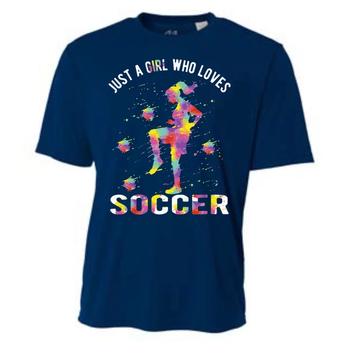 funny quote Just a who loves Soccer player Cooling Performance Crew T-Shirt