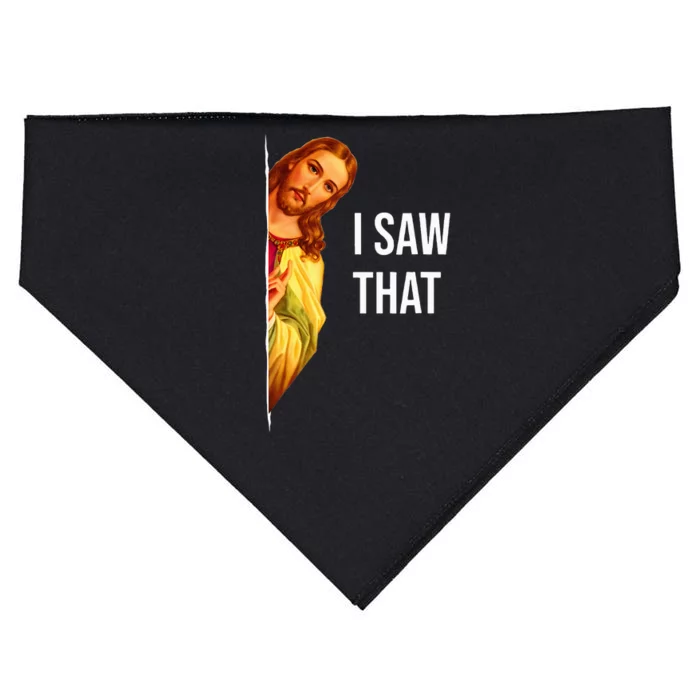 Funny Quote Jesus Meme I Saw That Christian God USA-Made Doggie Bandana