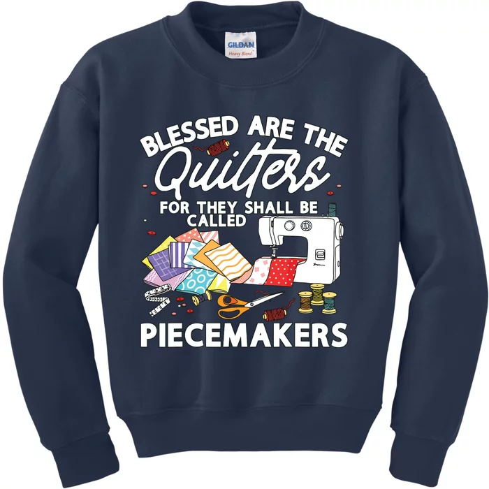 Funny Quilting Knitting Lover Sewing Quilter Quilting Kids Sweatshirt