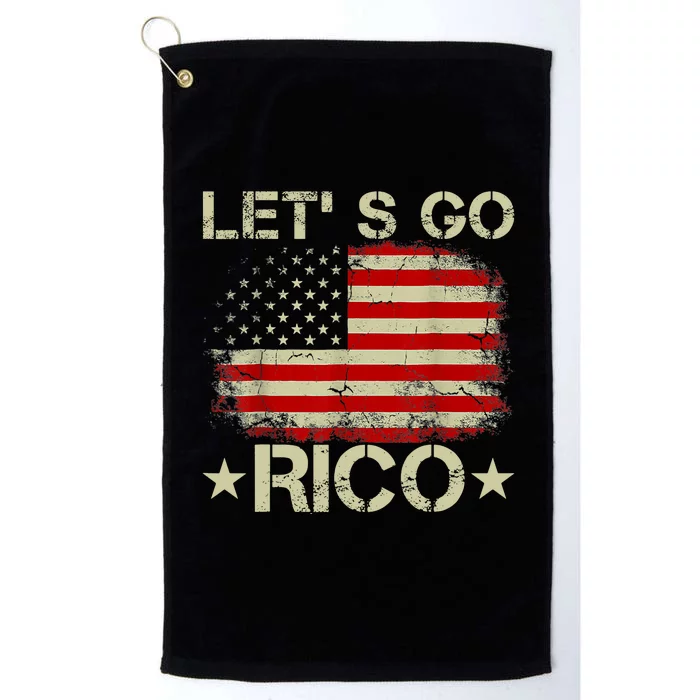 Funny Quote Lets Go RICO American Flag Platinum Collection Golf Towel