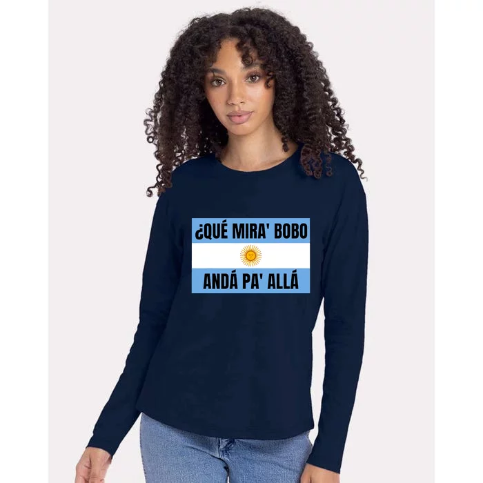 Funny Qué Miras Bobo Qué Mira Bobo Womens Cotton Relaxed Long Sleeve T-Shirt