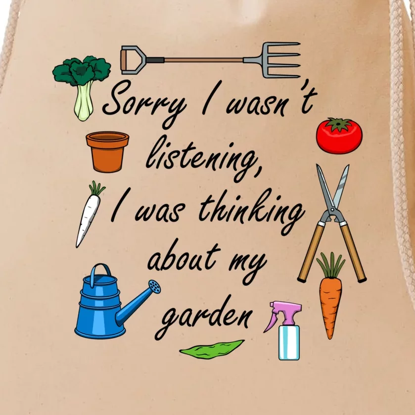 Funny Quote My Garden For Gardener Gardening Gift Drawstring Bag