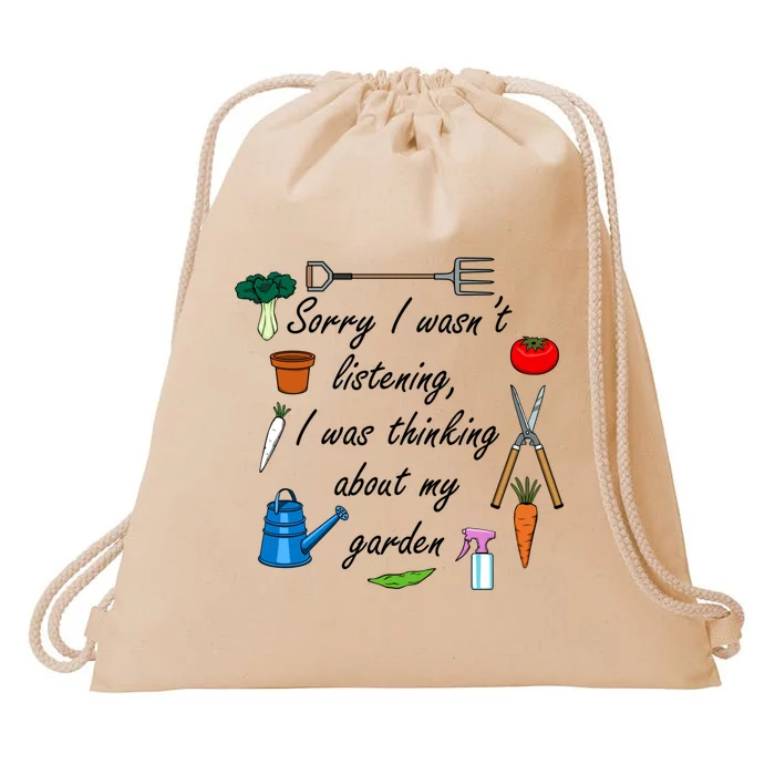 Funny Quote My Garden For Gardener Gardening Gift Drawstring Bag