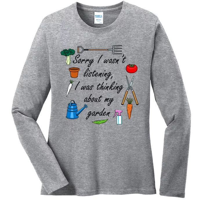 Funny Quote My Garden For Gardener Gardening Gift Ladies Long Sleeve Shirt