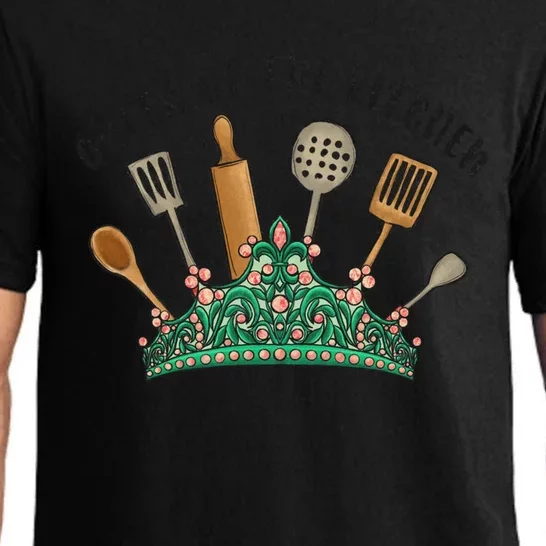 Funny Queen Of Kitchen Gift Crown Cooking Tools Gift Pajama Set