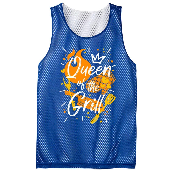 Funny Queen Of The Grill Grilling Stuffs Cooking Mom Cool Gift Mesh Reversible Basketball Jersey Tank