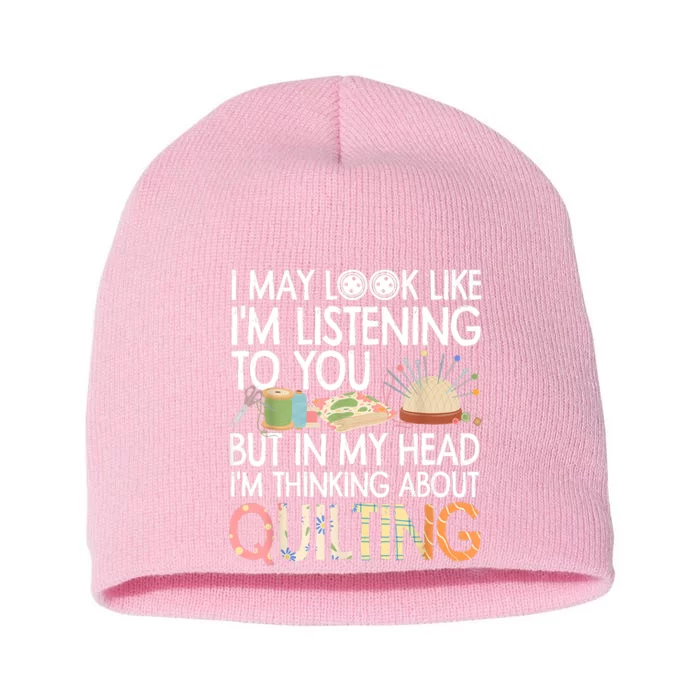 Funny Quilting Quilting Lover Quilter Short Acrylic Beanie