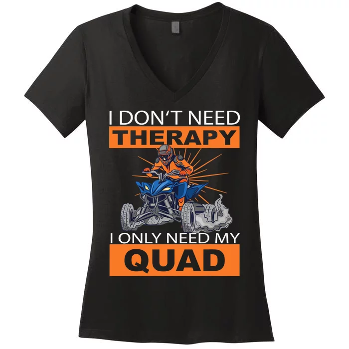 Fun Quad Quad Quad Saying Women's V-Neck T-Shirt