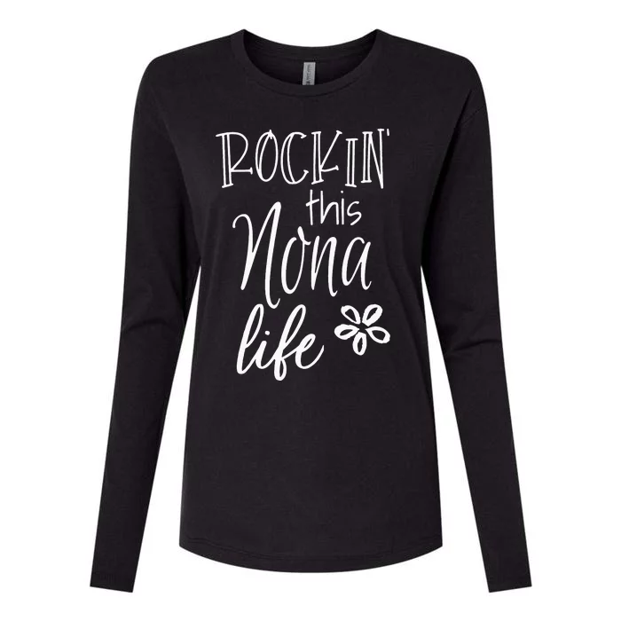 funny quote Rockin This Life Cute Nona Womens Cotton Relaxed Long Sleeve T-Shirt